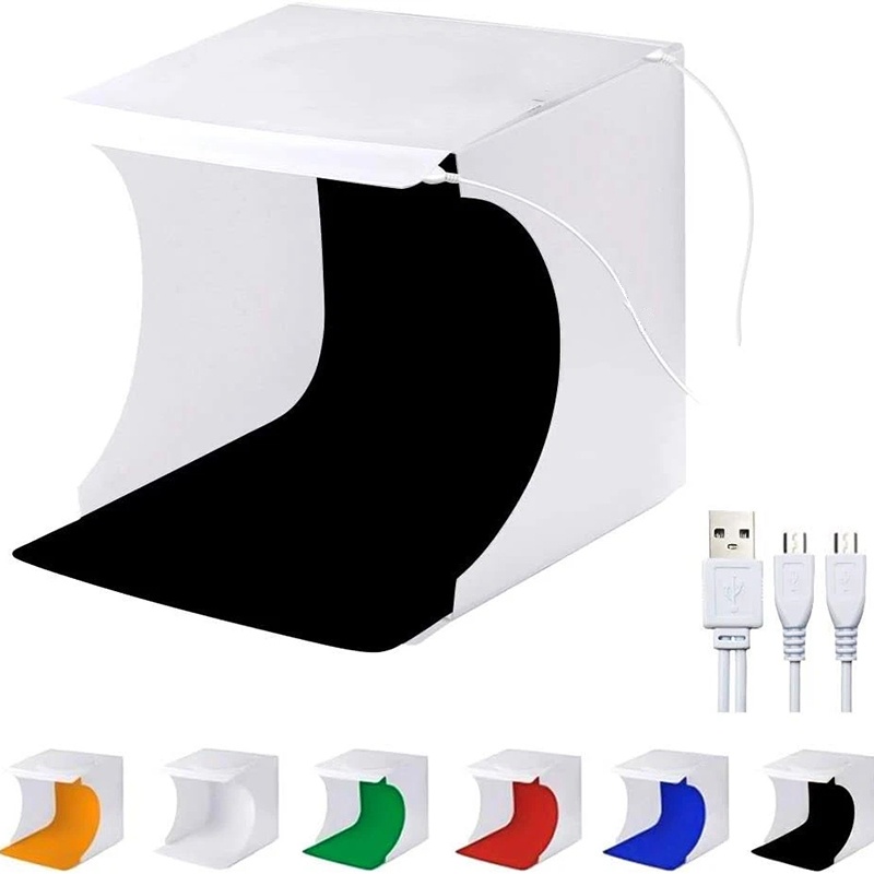 Photography Lighting And Backdrop Kits - Портативный складной фотобокс с LED-подсветкой, мини-фотостудия,