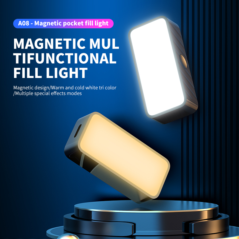 Photography Lighting Portable - Магнитный портативный мини-светильник для селфи, регулируемое