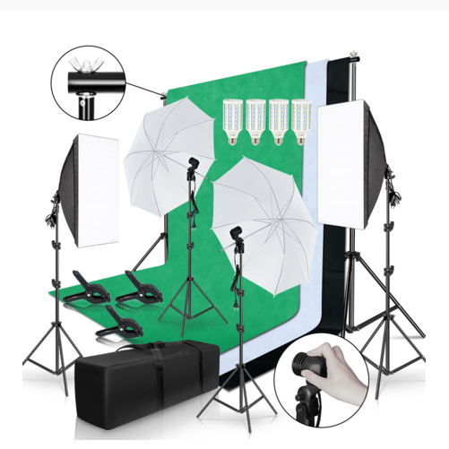 Photography Lighting And Backdrop Kits - Полный комплект для фотосъемки Gold Seller: