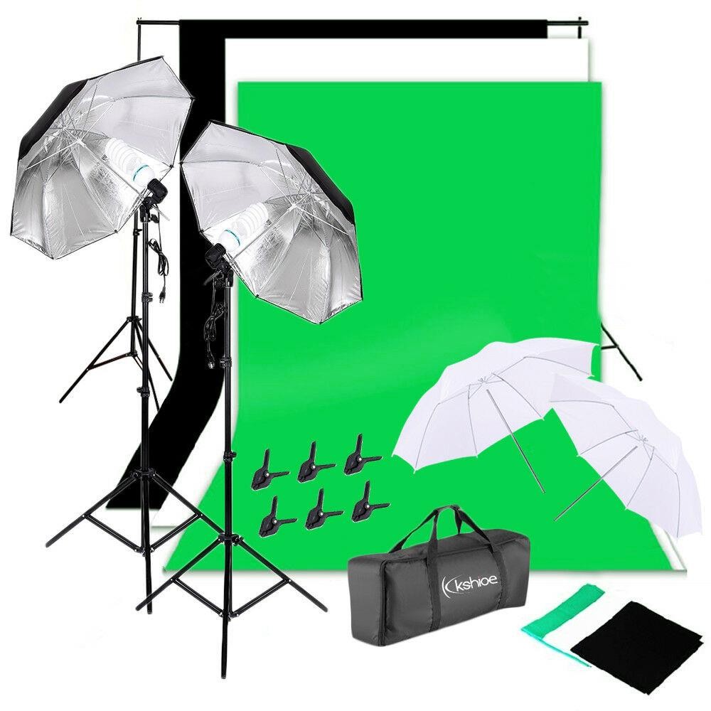 Photography Lighting And Backdrop Kits - Набор осветительного оборудования для фотостудии: зонт,
